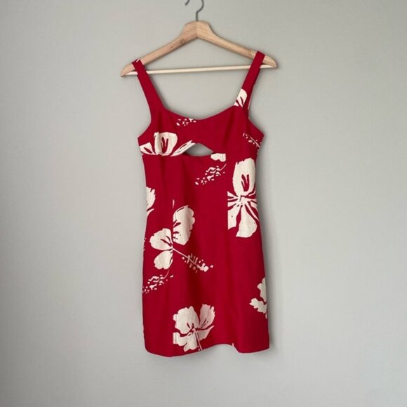 NEW Reformation Belma Linen Mini Dress Paradise Lost Red Floral | US 2 UK 4 - Picture 6 of 12